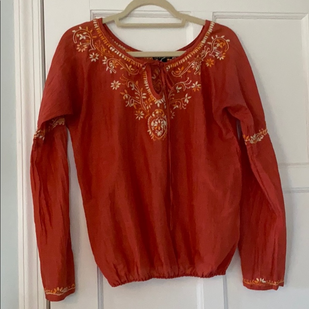 lucky brand orange blouse